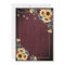 Sunflower Navy Blue Burgundy Wood Floral Wedding