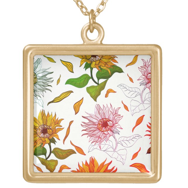 Sunflower Necklace Gold Plate (Front)
