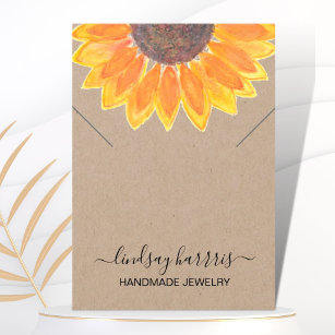 Sunflower Necklace Jewelry Display Card