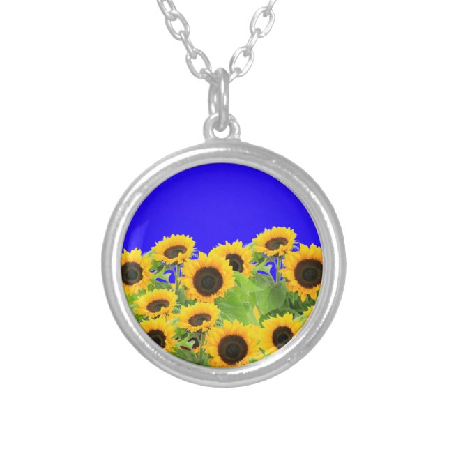 Sunflower Necklace Ukraine Flag Colors (Front)