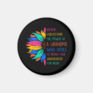 Sunflower Never Underestimate The Power Of Grandma Magnet