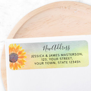 Sunflower New Address Return Address Label
