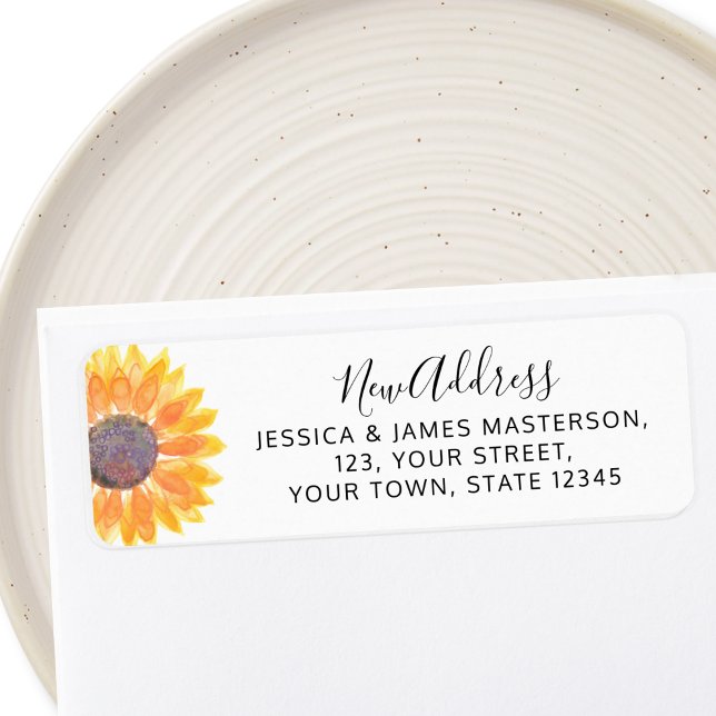 Sunflower New Home Return Address Label (Creator Uploaded)