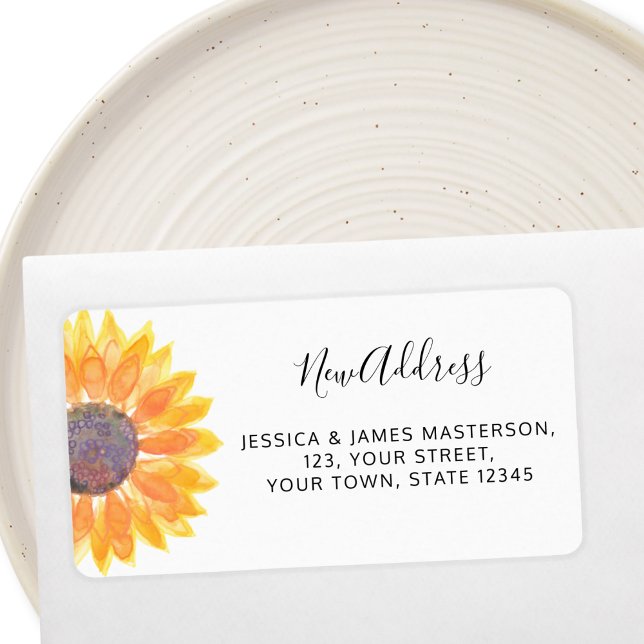 Sunflower New Home Return Address Label (Creator Uploaded)