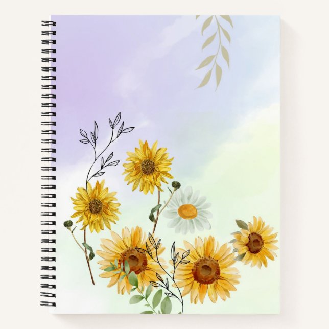 Sunflower Notebook to Keep you Organized (Front)