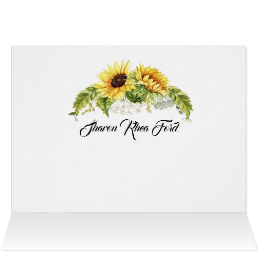 Sunflower Notecard (Inside Horizontal (Top))