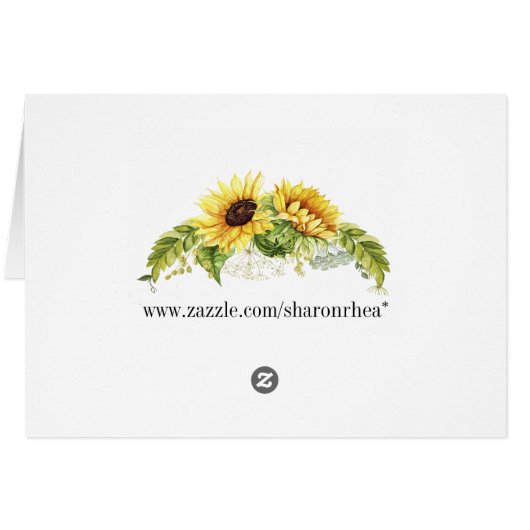 Sunflower Notecard (Back Horizontal)
