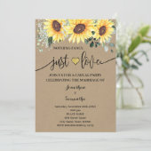 Sunflower Nothing Fancy Just Love Elopement Invite (Standing Front)