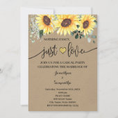 Sunflower Nothing Fancy Just Love Elopement Invite (Front)