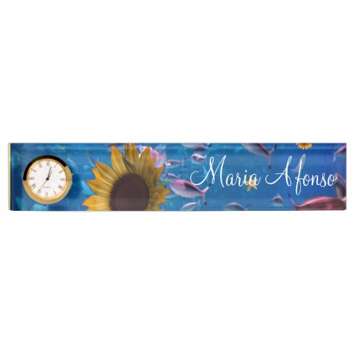 Sunflower Ocean Desk Nameplate