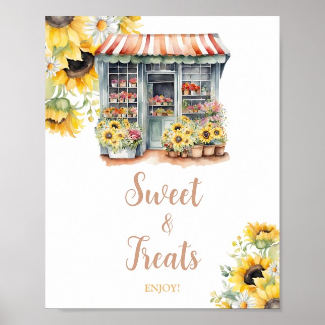 Sunflower Off The Market Bridal Shower Sweet Treat Poster (Front)