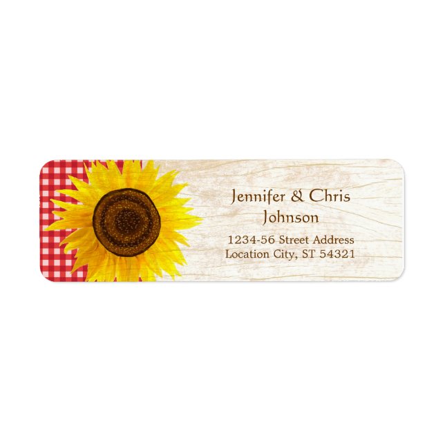 Sunflower on Birch Bark Rustic Country Wedding Label (Front)