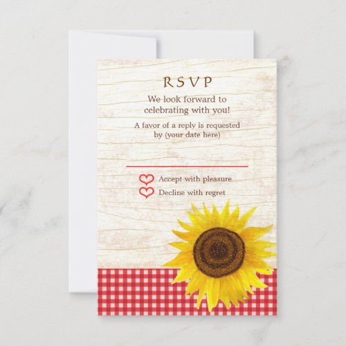 Rustic Mason Jar &amp; Sunflowers Wedding RSVP Invites
