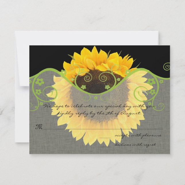 Sunflower on Black Response Card (Back)