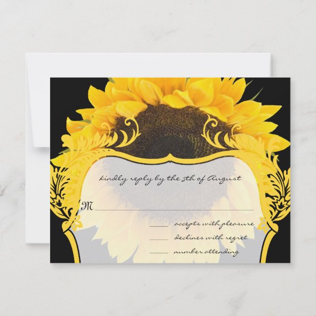 Sunflower on Black Response Card (Back)