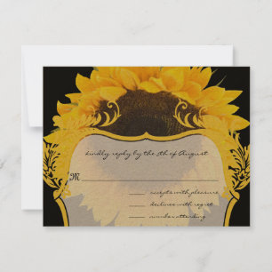 Sunflower on Black Response Card