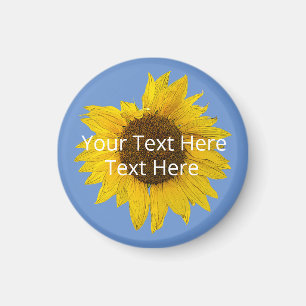 Sunflower on Blue Background Custom  Magnet