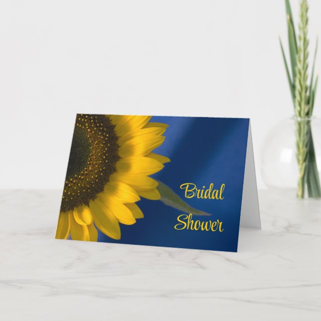 Sunflower on Blue Bridal Shower Invitation (Front)