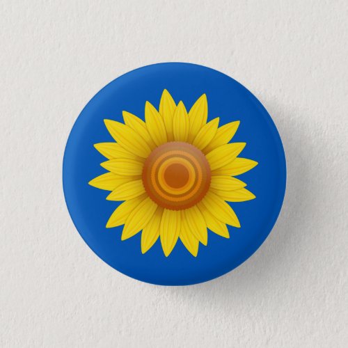 Sunflower on Blue Button