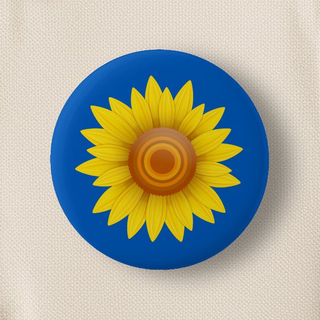 Sunflower on Blue Button (Creator Uploaded)