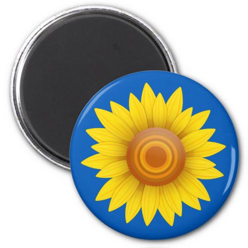 Sunflower on Blue Magnet