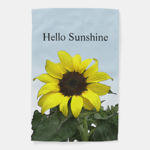 Sunflower on Blue Personalize Garden Flag