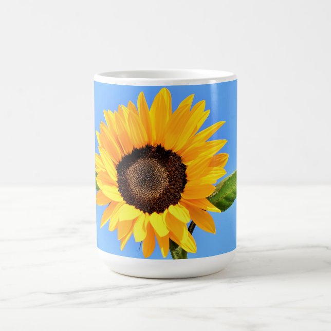 Sunflower on Blue Sky Coffee Mug (Center)