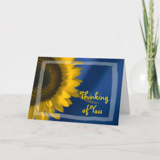Sunflower on Blue Thinking of You Card