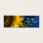 Sunflower on Blue Wedding Favor Tags (Front)