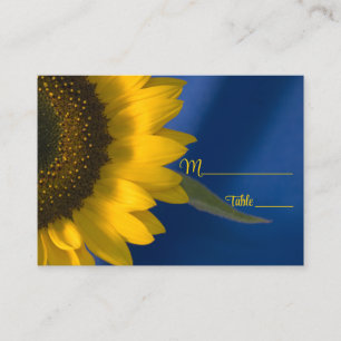 Sunflower on Blue Wedding Place Card