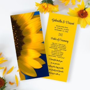 Sunflower on Blue Wedding Program