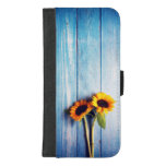 Sunflower on Blue Wood Wall iPhone 8/7 Plus Wallet Case