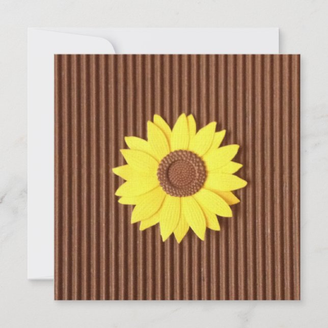 Sunflower on "Faux Textured Paper" Invitation (Front)