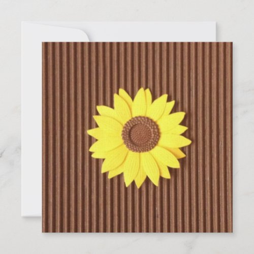 Sunflower on "Faux Textured Paper" Invitation