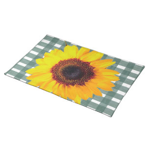 Sunflower on Gingham Cloth Placemat