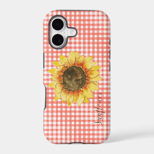 Sunflower on Gingham iPhone 17 Case