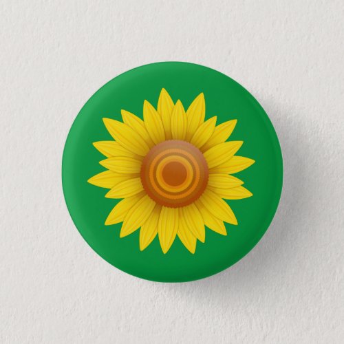 Sunflower on Green Button