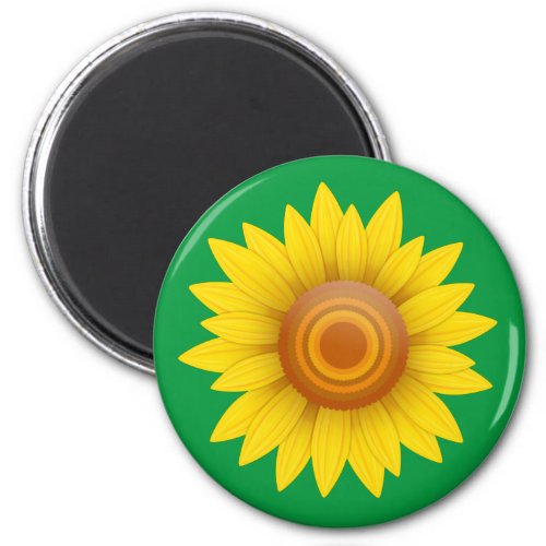 Sunflower on Green Magnet