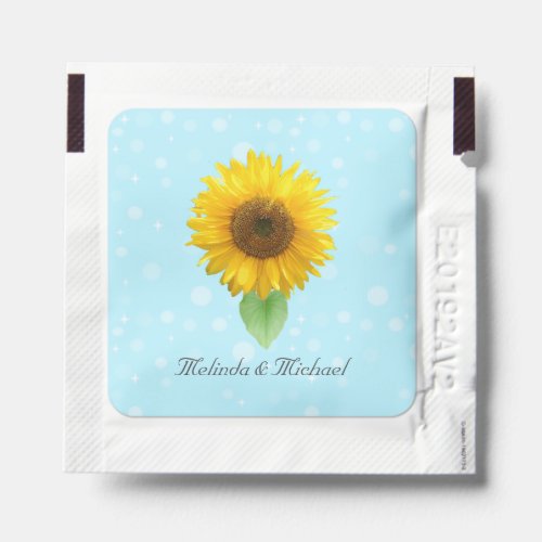 Sunflower on Light Blue Wedding favor Hand Sanitizer Packet