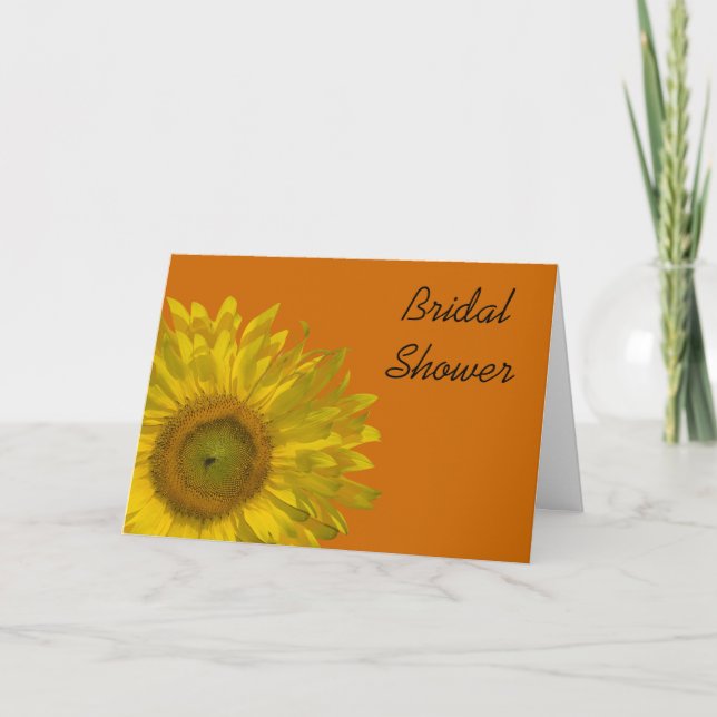 Sunflower on Orange Bridal Shower Invitation (Front)