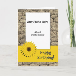  Sunflower on Stone Birthday Card