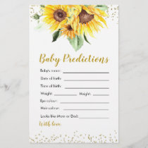 Sunflower on the way Baby Shower Baby Prediction