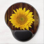 Sunflower on Vintage Barn Wood Country Gel Mouse Pad