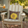 Sunflower on Vintage Barn Wood Country Throw Pillow