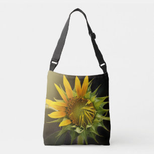 Sunflower Opening in Full Bloom Crossbody Bag