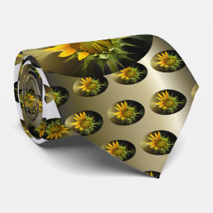 Sunflower Opening in Full Bloom Neck Tie