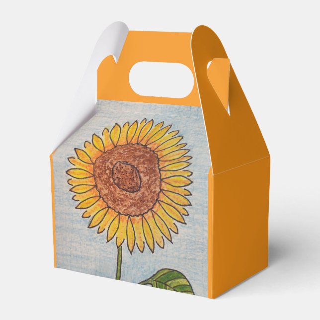 Sunflower Orange Favor Box (Front Side)