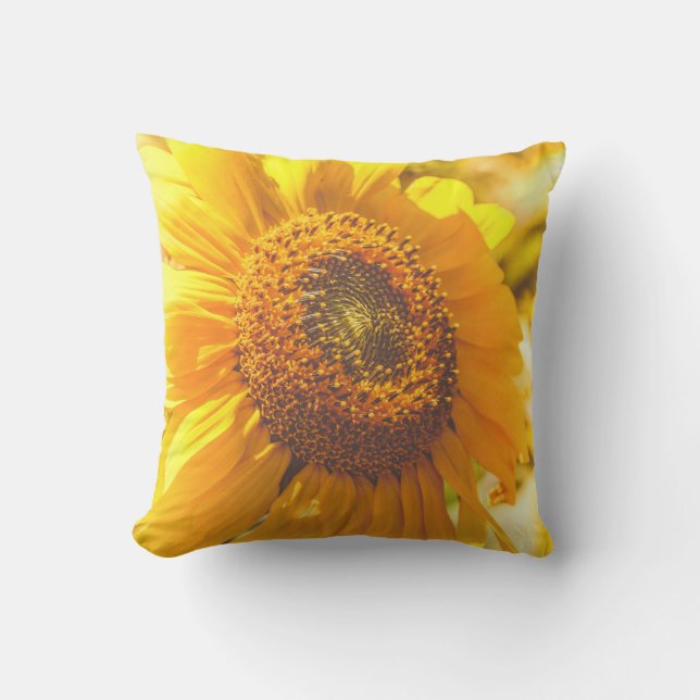 Sunflower Orange Flower Outdoor Pillow (Front)
