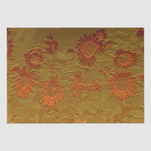 Sunflower Orange Gold Floral Art Design Decoupage Tissue Paper
