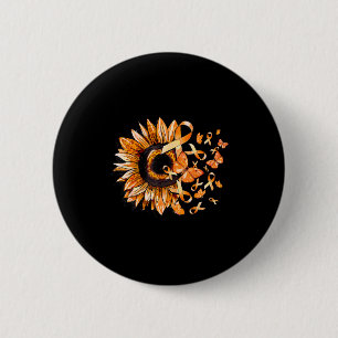 Sunflower Orange Multiple Sclerosis Awareness _1 Button
